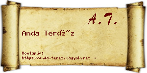 Anda Teréz névjegykártya